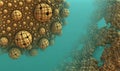 Abstract background 3D, fantastic underwater constructions
