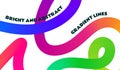 Abstract Background with 3D Gradient Lines. Squiggle Color Pattern. Colorful Vector Bg with Spiral Curve Shapes