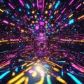 abstract background. 3d illustration. illustration colorful rendering of glowing neon