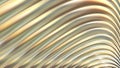 Abstract background, 3d iridescence and shimmering gold wavy stripes pattern, interesting striped metallic golden wallpaper