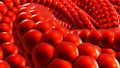 Abstract background 3D, many spheres with interesting spiral pattern