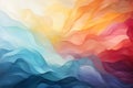 Abstract Background 3D shape wave colorful water color painting style