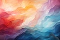 Abstract Background 3D shape wave colorful water color painting style