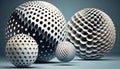 Abstract background with 3d spheres cluster. Blue and grey color. Banner or poster design. Generative AI