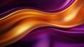 Abstract Background with 3D Wave Bright Gold and Purple Gradient Silk Fabric