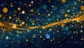 abstract background with Dark blue and gold particle. Christmas Golden light shine particles bokeh on navy blue background Royalty Free Stock Photo