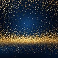 abstract background with Dark blue and gold particle. Christmas Golden light shine particles bokeh on navy blue background. Gold Royalty Free Stock Photo