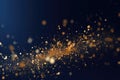 Abstract Background with Dark Blue and Gold Particle Royalty Free Stock Photo