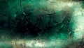 Abstract background with dark emerald concrete texture with cracks and scratches