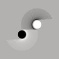 Abstract background Day and Night concept. Yin and Yang symbol. Creative geometric lines as sun or logo, icon, tattoo