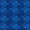 Abstract blue fabric background design, triangular square pattern vector