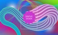 Abstract background design with liquid flow shape and multicolor guilloche element. Dynamic music poster template