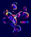 Abstract background design with luminescent liquid bubbles.