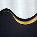 Abstract background design modern with gold , metal brushed meta