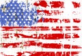 Abstract background design, with paint strokes, splashes, stars and stripes, grungy, USA flag Royalty Free Stock Photo