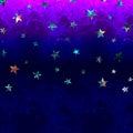 Abstract background for design. Purple watercolor. Turquoise stars