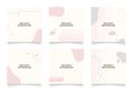 Abstract background design for social media insta story feed post. pink grey doodle scribble shape hand drawn object. copy space Royalty Free Stock Photo