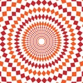 Abstract background design texture with red and orange rounded twirl chequered elements. Creative vector fabric pattern Royalty Free Stock Photo