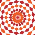 Abstract background design texture with red and orange rounded twirl chequered elements. Creative vector fabric pattern Royalty Free Stock Photo