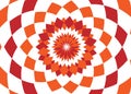 Abstract background design texture with red and orange rounded twirl chequered elements. Creative vector fabric pattern Royalty Free Stock Photo