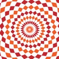 Abstract background design texture with red and orange rounded twirl chequered elements. Creative vector fabric pattern Royalty Free Stock Photo