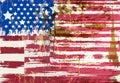 Abstract background design, with paint strokes, splashes, stars and stripes, grungy, USA flag Royalty Free Stock Photo