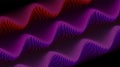Abstract background of diagonal lines curved in a sinusoid. Long smooth wave in space. Difference thickness volume flow Royalty Free Stock Photo