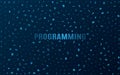 Abstract background from different programming symbols. Hi-tech and programming in design. Overflowing text. Vector illustration Royalty Free Stock Photo
