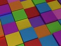 Abstract background - different rainbowcolor cubes