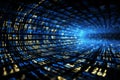 Abstract background of digital binary code on computer monitor screen, technology concept Royalty Free Stock Photo