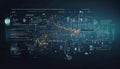 Abstract background of digital code flow, neural networks, artificial intelligence, Royalty Free Stock Photo