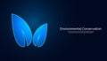 abstract background digital concept leaf symbol environmental protection save earth energy saving modern futuristic dark blue