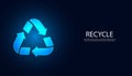 abstract background digital concept recycle symbol environmental protection save earth energy saving modern futuristic dark blue