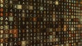 Abstract background with digital numbers and letters randomly blinking. Animation. Concept of automatically coding Royalty Free Stock Photo
