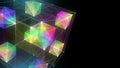 Abstract background digital virtual data small boxes in algorithm 3d cube. Futuristic big data analysis visualization. Royalty Free Stock Photo