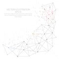 Abstract background digitally drawn low poly triangle wire frame.