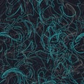 abstract background doodle tangled lines vector seamless pattern