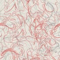 abstract background doodle tangled lines vector seamless pattern