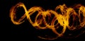 Abstract background of double infinity fire flame sign isolated on a black background