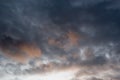 Abstract background of dramatic sky with dark gray clouds and rain clouds Royalty Free Stock Photo