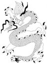 Abstract background drawing coloring chinese mythological dragon