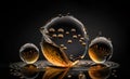 Abstract background of drops with liquid effect of bubbles