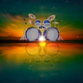 Abstract background with drum kit