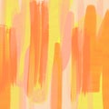 Abstract background, drybrush technique, acrylic. Hand drawn brushstrokes paint pattern. Bright yellow and oranges colors.