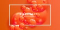 Abstract Background with dynamic glossy 3d realistic orange Spheres ball for fun creative element Royalty Free Stock Photo