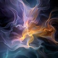 Abstract background with dynamic, swirling shapes, contrasting colors, and intense lighting Royalty Free Stock Photo