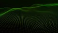 Abstract background with dynamic wave. Futuristic point wave. Sound wave visualization. Big data visualization. 4k