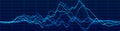 Abstract background with dynamic waves. Big data visualization. Technology equalizer for music. 3d rendering Royalty Free Stock Photo
