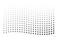 Abstract background element, dotted flag shape, halftone black dots on a white background