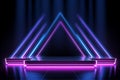Abstract background, empty stage with neon lights. 3d rendering, mock